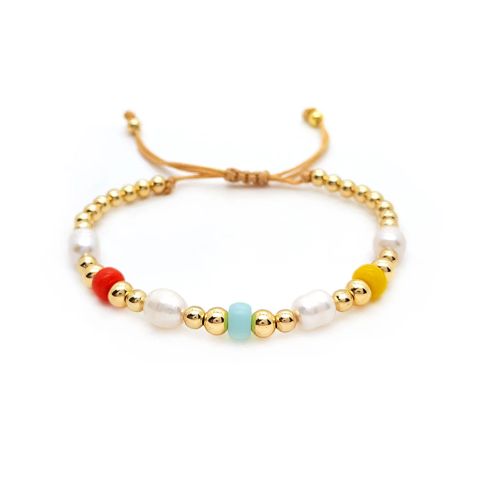 Bohemian Style Bracelets With heart For Baby Girl Women Branded Designer Customizable pearl Beaded Charm Elastic adjust Bracelet