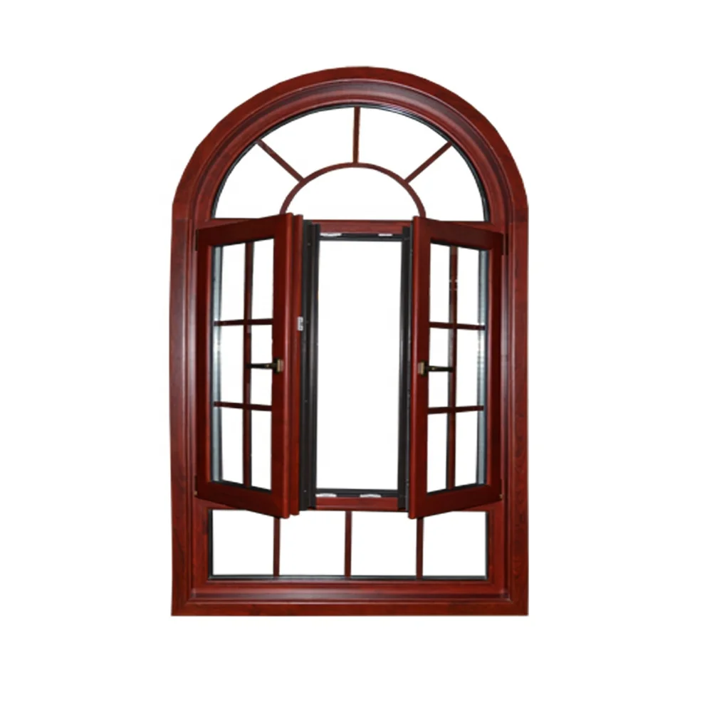 European luxury  double glazed aluminium arc fixed door and window arc anti-hurricane push-pull fixed window