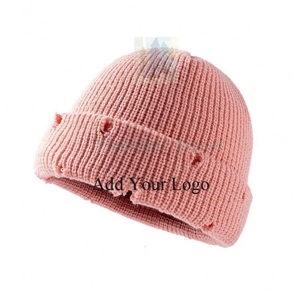 Winter Outdoor Cycling Hip Hop Knit Hat Unisex Warm Thickened Wool Beanie Hat Customized Logo Ski Mask