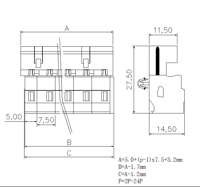 Screwless Wire electric push in Terminal Block Connector for led linear trunking light
