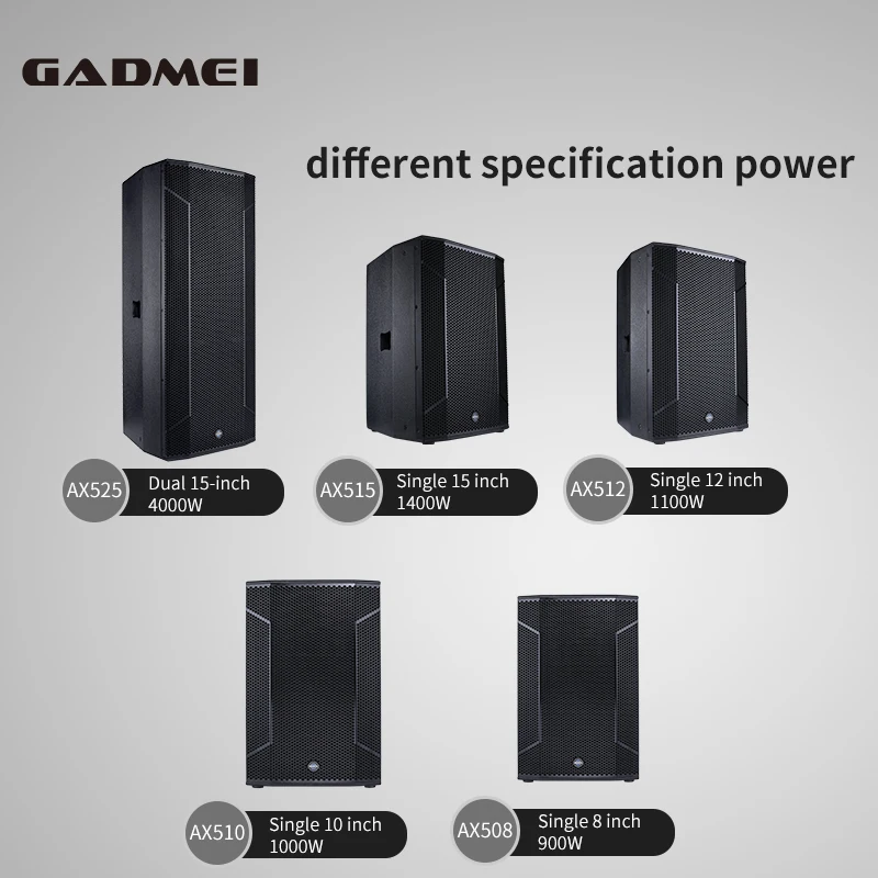 Night club speakers system subwoofer speaker 12 inch bass 8 inch midrange speakers 10 inch woofer speaker 15 inch 1000 watt