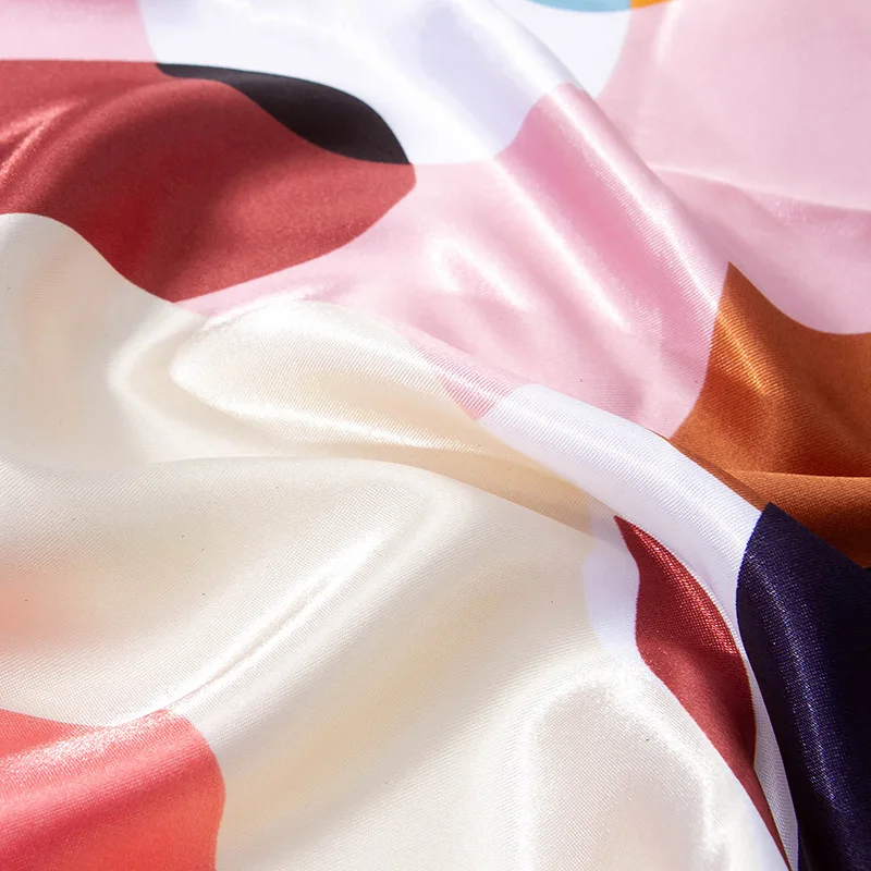 Spring 2022 new satin 90*90 square women silk printed scarf with scarf shawl wholesale