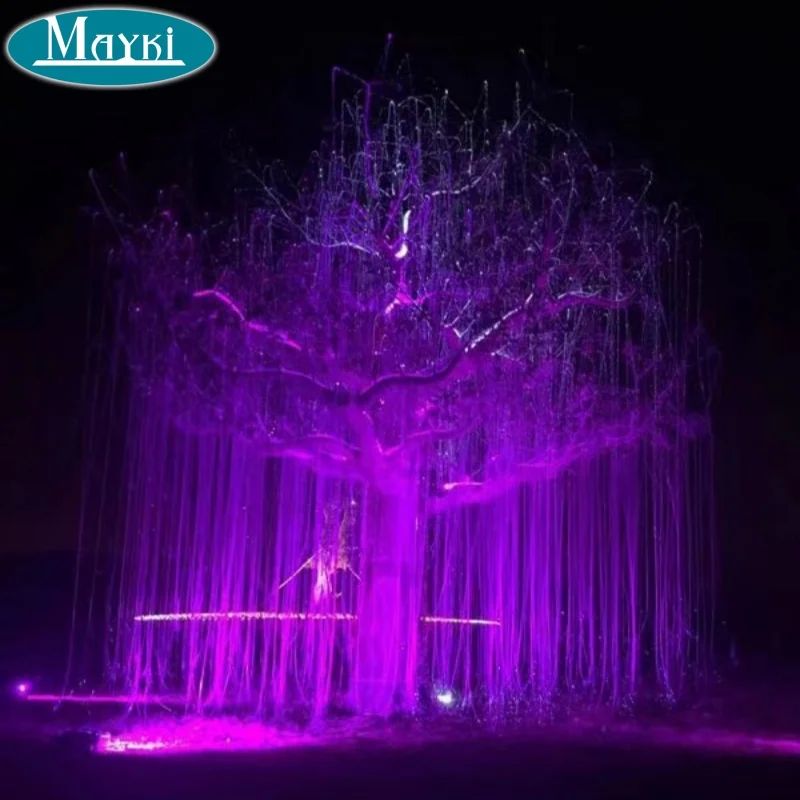 RGBW Color Changing LED Willow Fiber Optic Light Christmas Outdoor Decoration Fiber Optic Avatar Tree Lighting