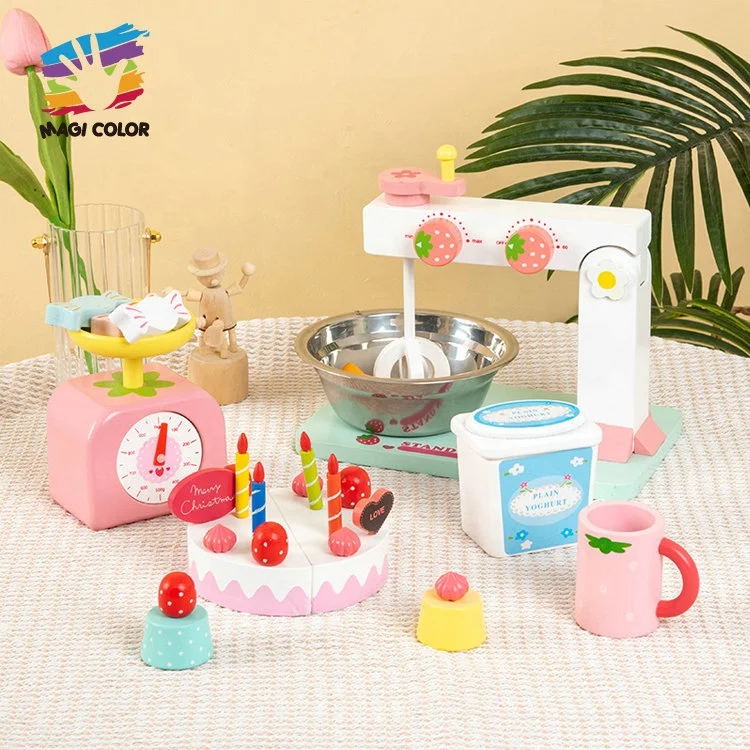 Обучающая деревянная игрушка для кухни, Миксер для тортов, игрушка для ролевых игр для детей W10D497