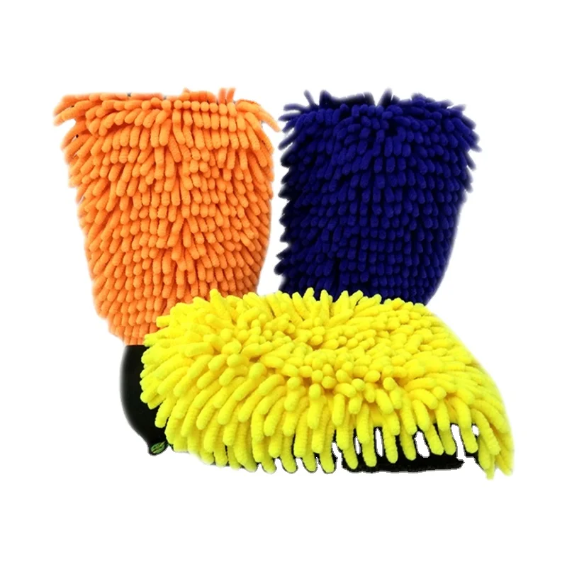 cleaning supplier cleaning cloth chenille car cleaning glove microfiber towel glove