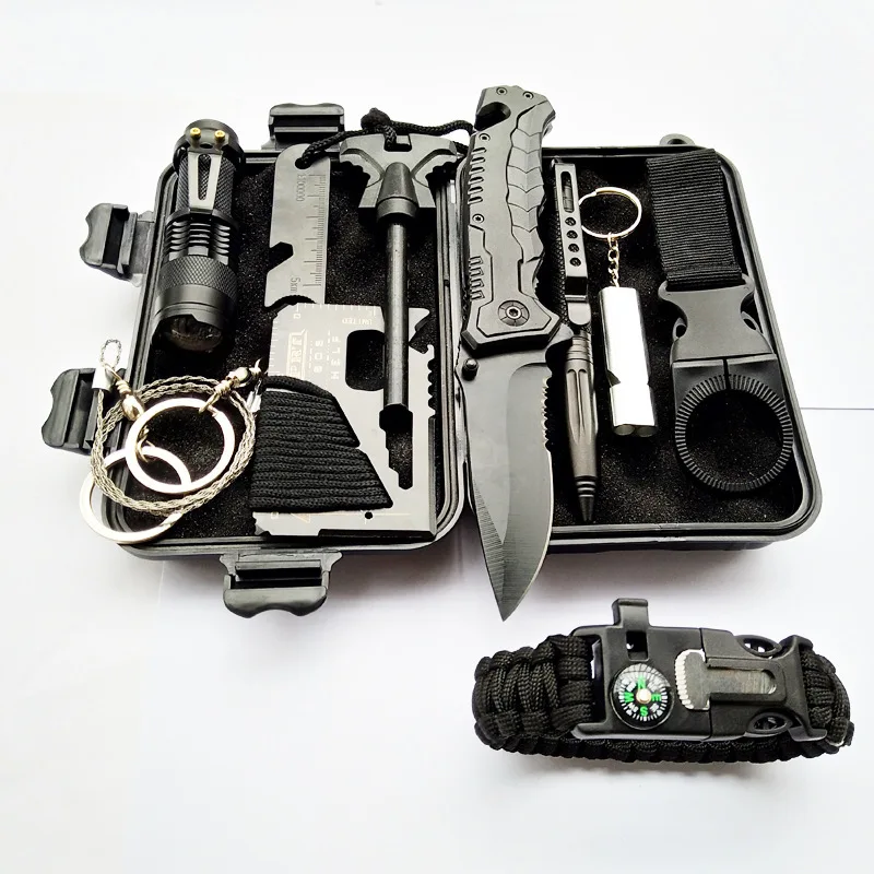 Custom Travel Mini first aid emergency kit bag Survival Tools 10 in 1 SOS Earthquake Aid Equipment Survival Gear aid Kit