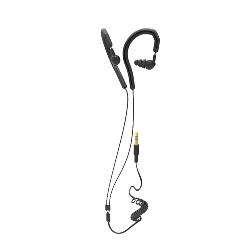 Coiled cable 3.5mm stereo wired earhook earphone curly 10mm speaker waterproof headphone for underwater amusements