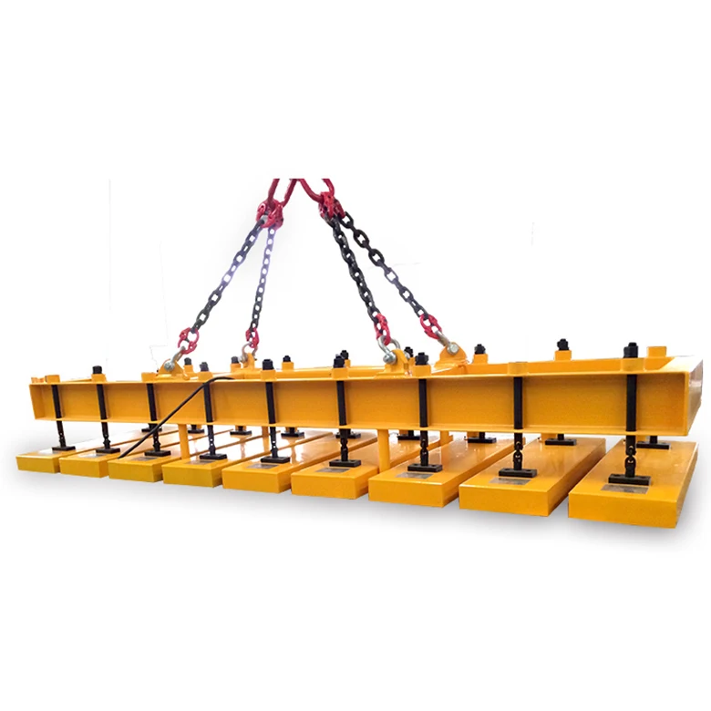 Efficient loading and unloading permanent electromagnet lifting crane for cutting system