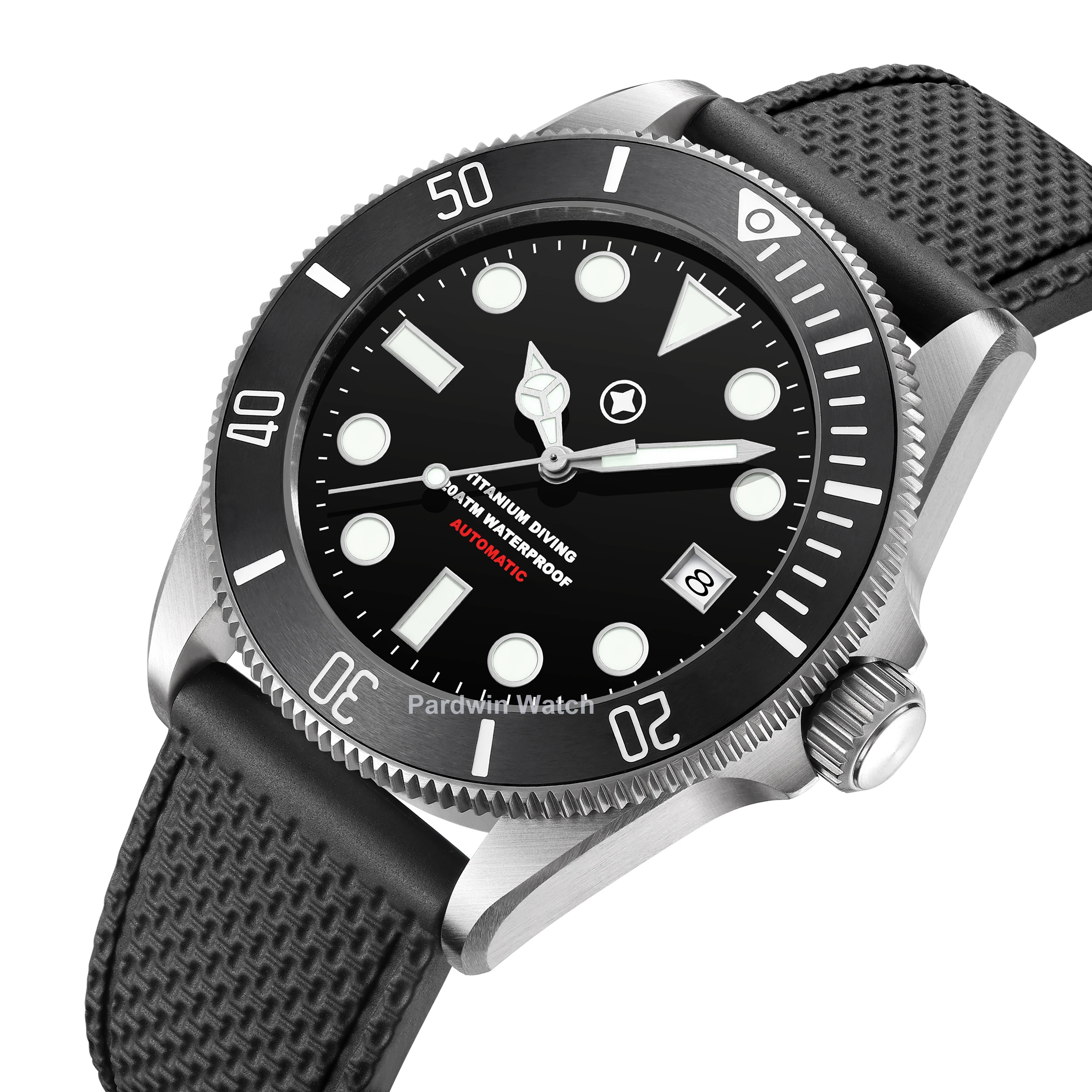 Custom made Grade 2 Grade 5 Titanium case watch with Mechanical movement watches Sapphire crystal Automatic watch with Luminous