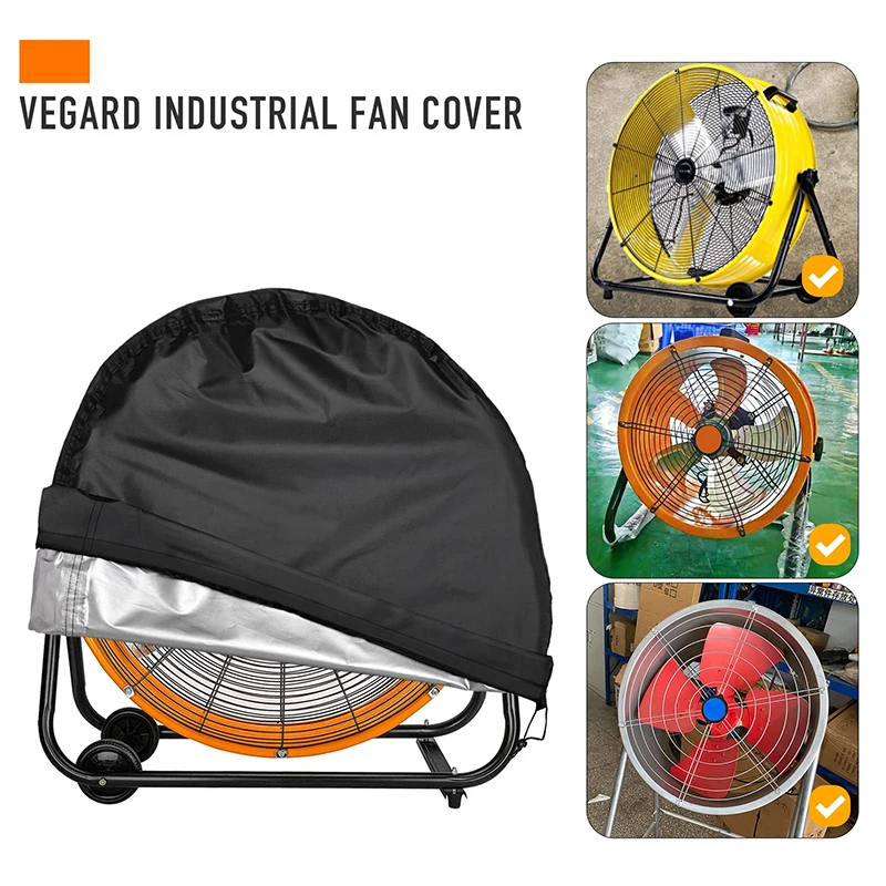 Outdoor Industrial Heavy Duty Waterproof Fan Cover For High Velocity Floor Fan, Drum Fan, High Speed Blower,Suitable
