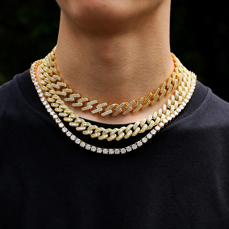 New Design 13mm CZ Stone Micro Pave Iced Out Cuban Link Chain