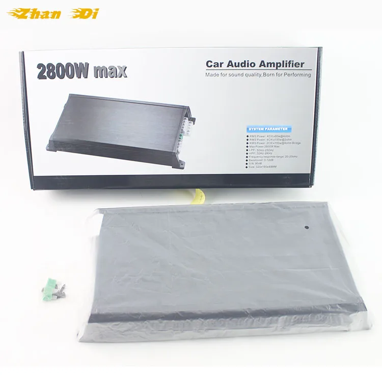 Factory Wholesale professional car amplifier 12v 2800W class AB full rang power amplifier 4 channel car audio amplifier