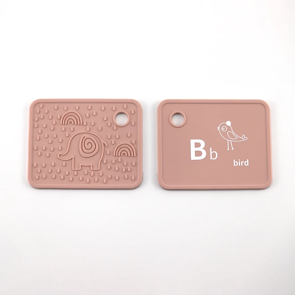 BPA free A to Z Alphabet Cards Toddler Letter Card Silicone Flash Card Learning For Kids Educational