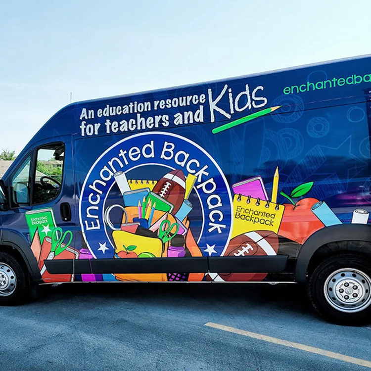 3M Print Self adhesive car Side Body Sticker advertising School bus commercial company logo custom car vehicle van stickers