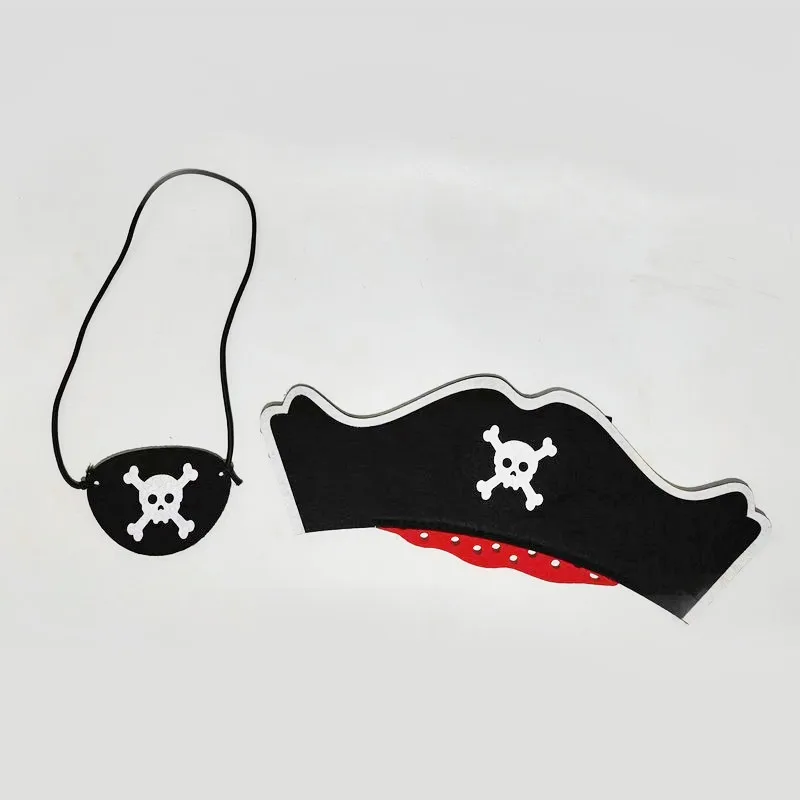 Pirate Eye Patches Black Felt Captain Patches Cross Knife Eyepatch Cosplay Props Pirate for Party Pirate Theme