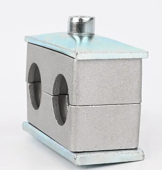 Cast aluminium hydraulic pipe clamp