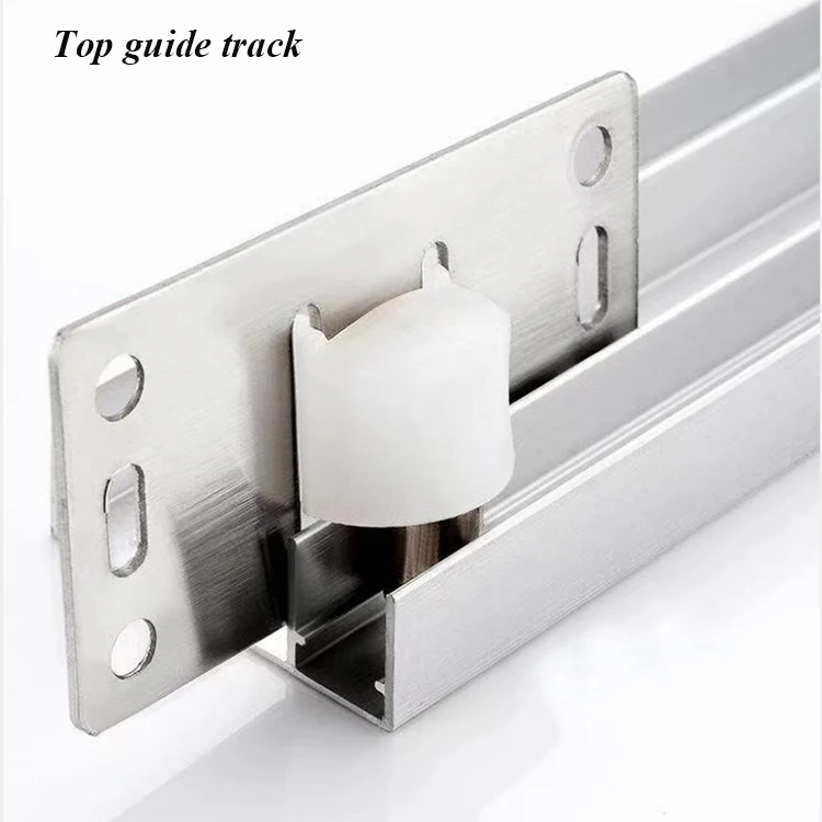 New Aluminum Profile Hanging Sliding Door Roller Aluminum Sliding Wood Door Upper and Lower Track