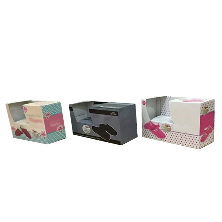 Fashion design Chinese customized printed recyclable Manufacturer  slipper Colored Corrugated Paper Shoe Box Packaging