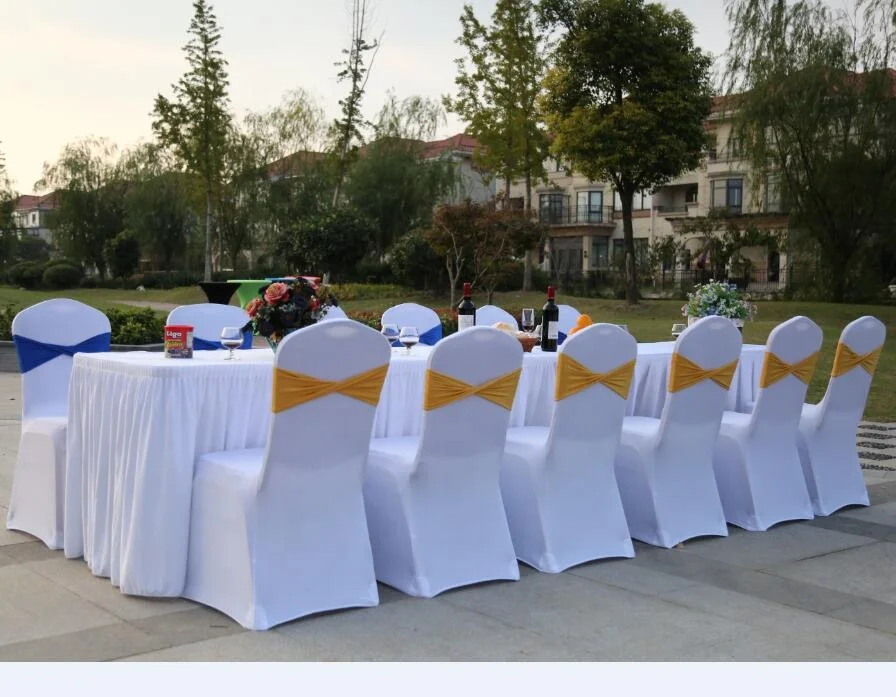 Wholesale Cheap Wedding Stretch Chair Cover White Black Spandex Dining Chair Cover With Strong Foot Pocket Party Favour Decor