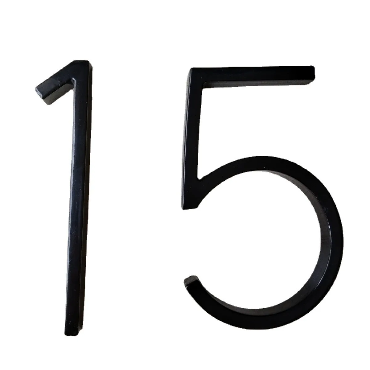 Home Numbers 3D Plaque Address Sign Metal Outdoor Plate Wholesale Big Modern Floating 6 Inch 15cm Black house numbers