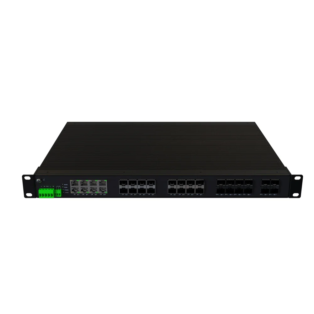 36 Port 85-265VAC 1000M 24 SFP 8 RJ45 4 SFP+ 10G L3 Layer Industrial Ethernet Network Switch