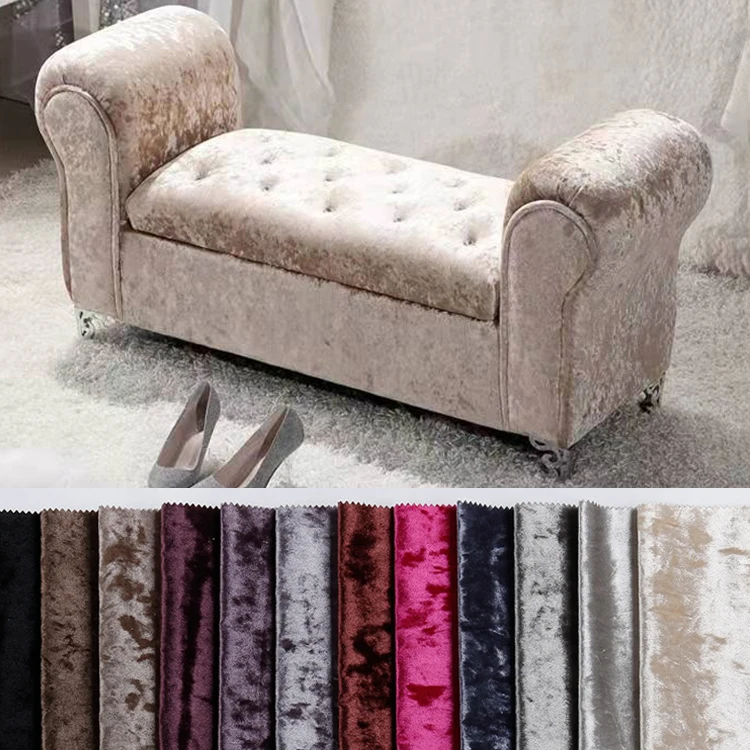 China supplier wholesale 100% polyester ice crush velvet fabric for sofa/ice velvet for bed