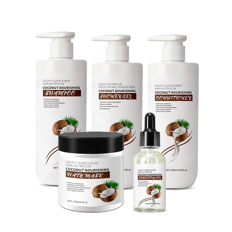 OEM/ODM Private Brand Coconut Oil Shampoo Conditioner Set Moisturizing Anti-Dandruff Organic Coconut Shampoonic coconut shampoo
