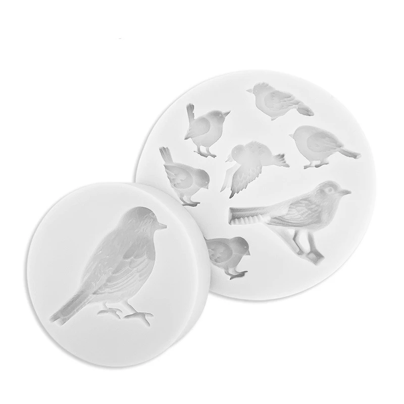 M075 Hot selling wholesale Bird Sparrow Silicone Cake Mold Baking Chocolate Fondant Mold