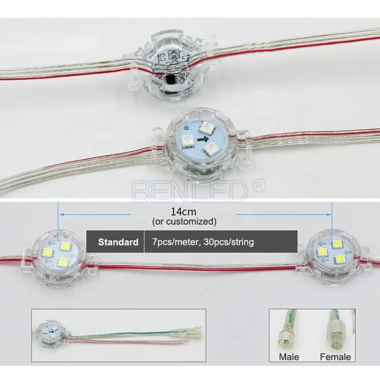  Хит продаж Пиксельная цифровая светодиодная Rgb-лампа Ws2811 водонепроницаемая лампа Rgbw W Ww 12V Dc 30