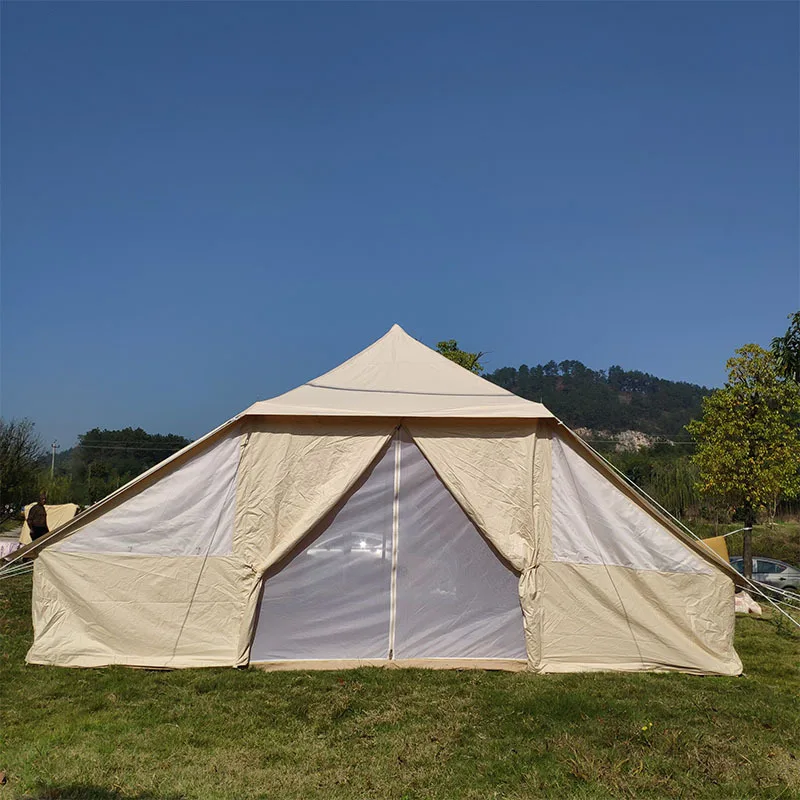 Outdoor Waterproof Family Glamping Yurt Cotton Canvas Bell Tent for Event Wedding Party