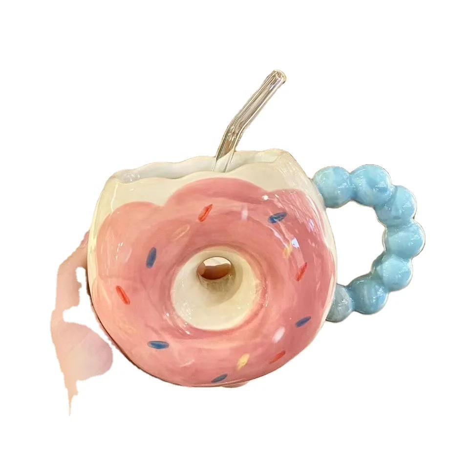 2023 в наличии, кружка с пончиками, милые 3d керамические чашки для кофе, чая, подарки для пары