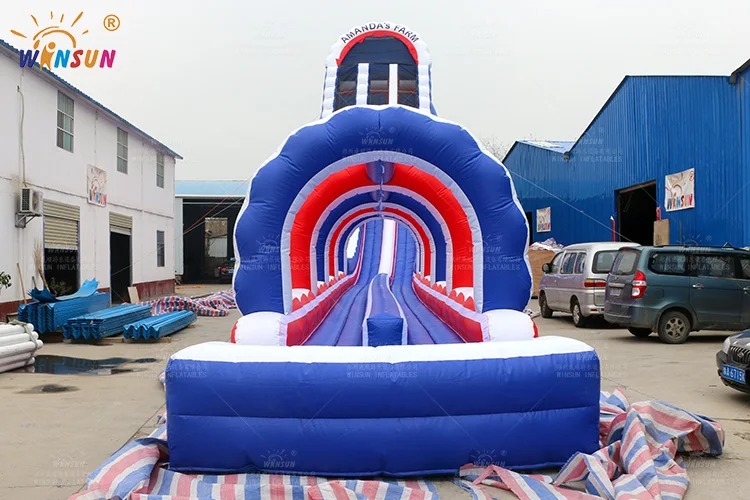 Amusement Outdoor Giant Customize Inflatable Water Slide American flag giant slide