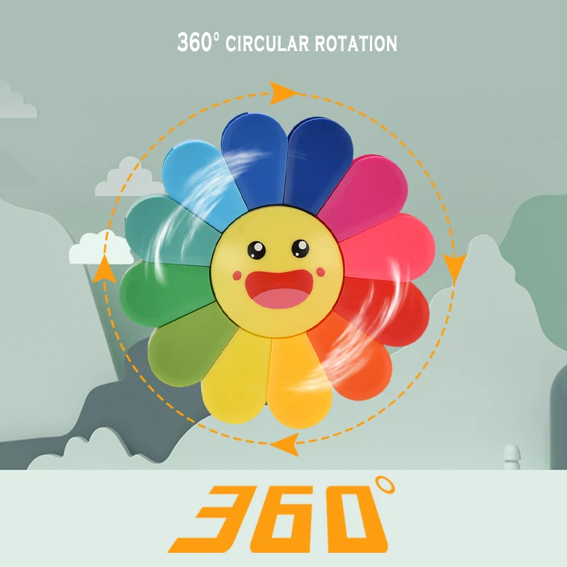 Creative new kids play water sunflower shower toy baby cute colorful windmill 360 degree rotating water wheel bath bathroom toys