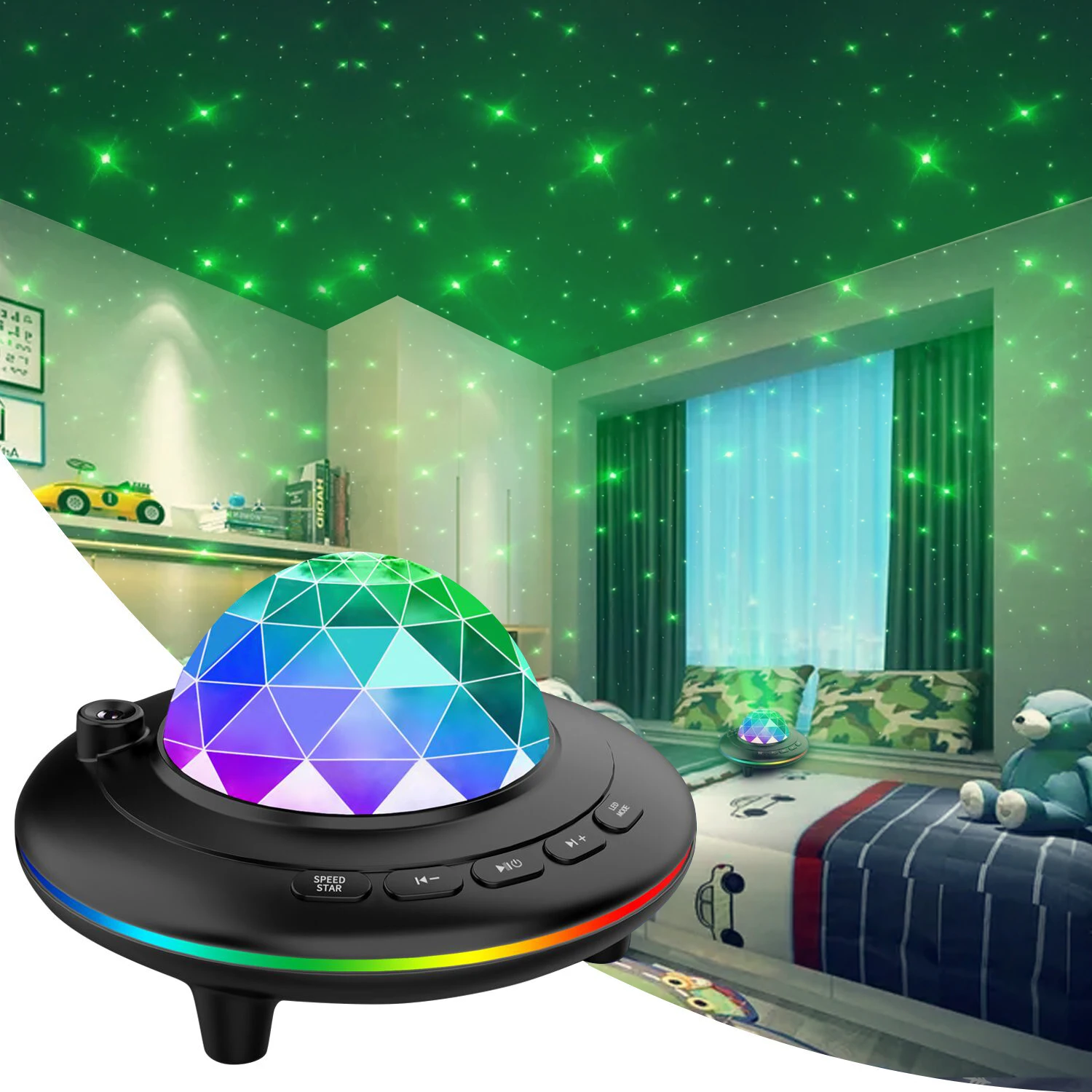 Star Projector Night Light Galaxy Nebula Starry Projector with Remote Control BT Music Speaker Sky Projector Light for Kids