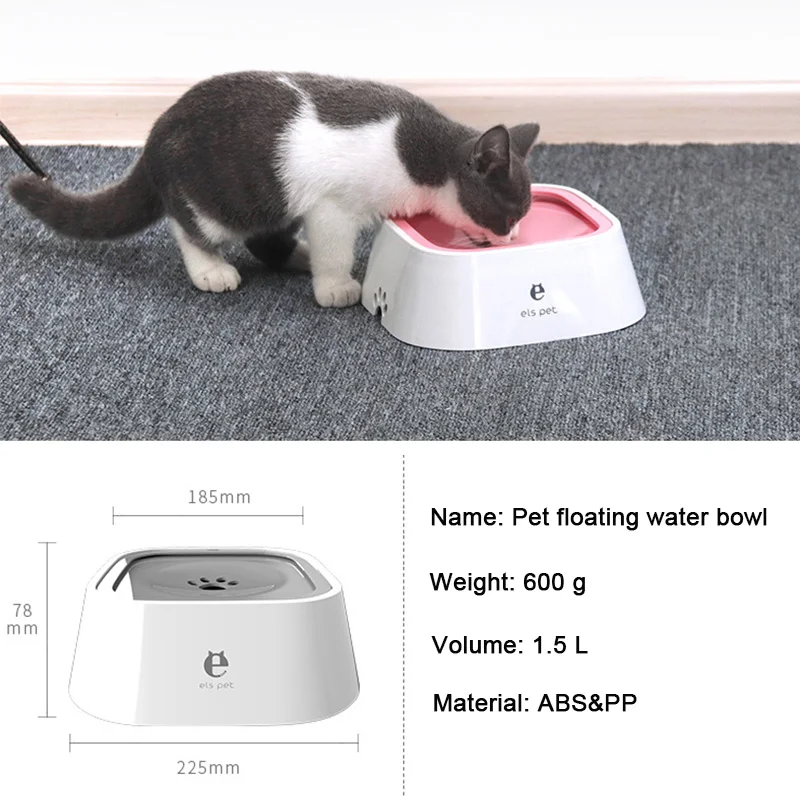 Dog Cat Slow Drinking Bowl Pet Water Dispenser Plastic Portable No Spill Non Skid Non Spill Dog Water Bowl