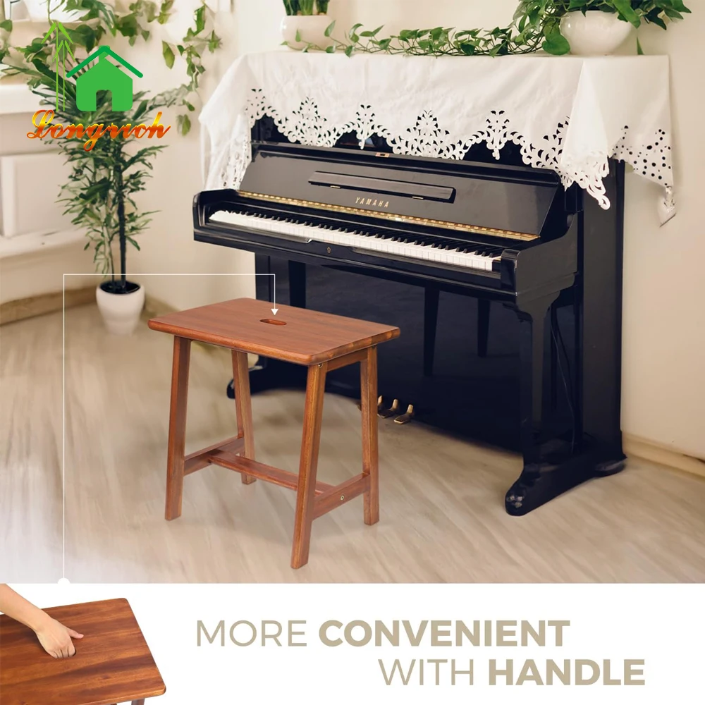 Rectangular Acacia Wood Stool Small Shower Bench Seat Small End Table Stool Bathroom shower corner stool