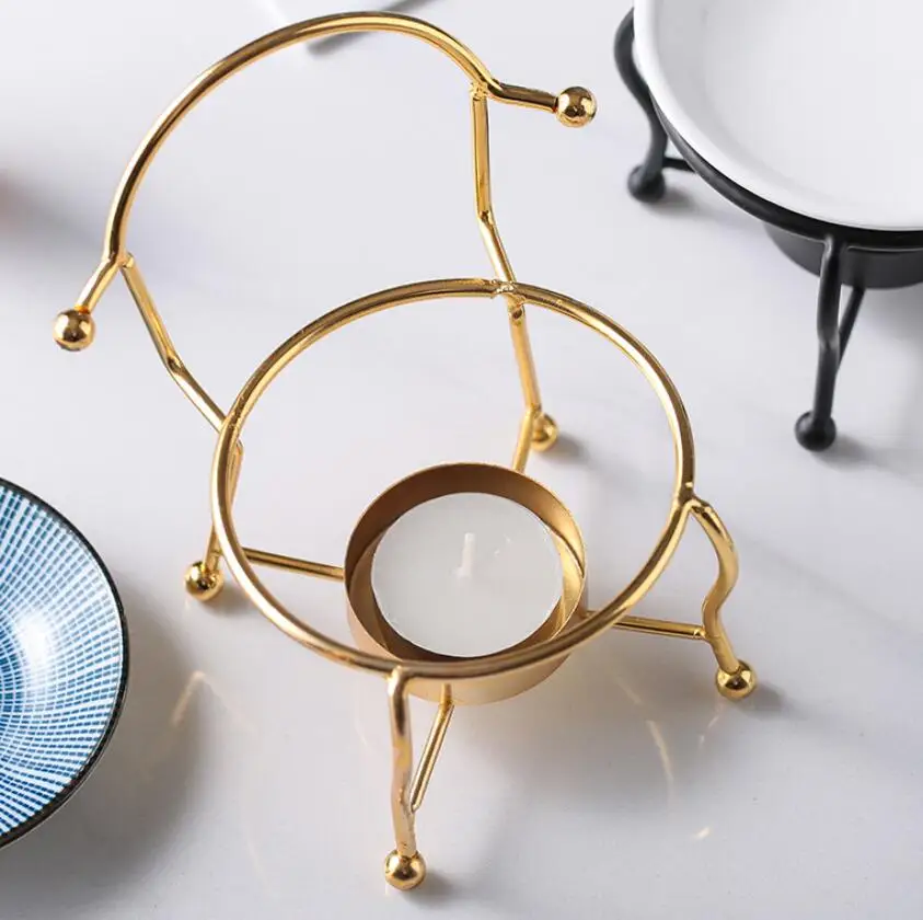 aromatherapy stove candle wax burner gold steel essential oil burner