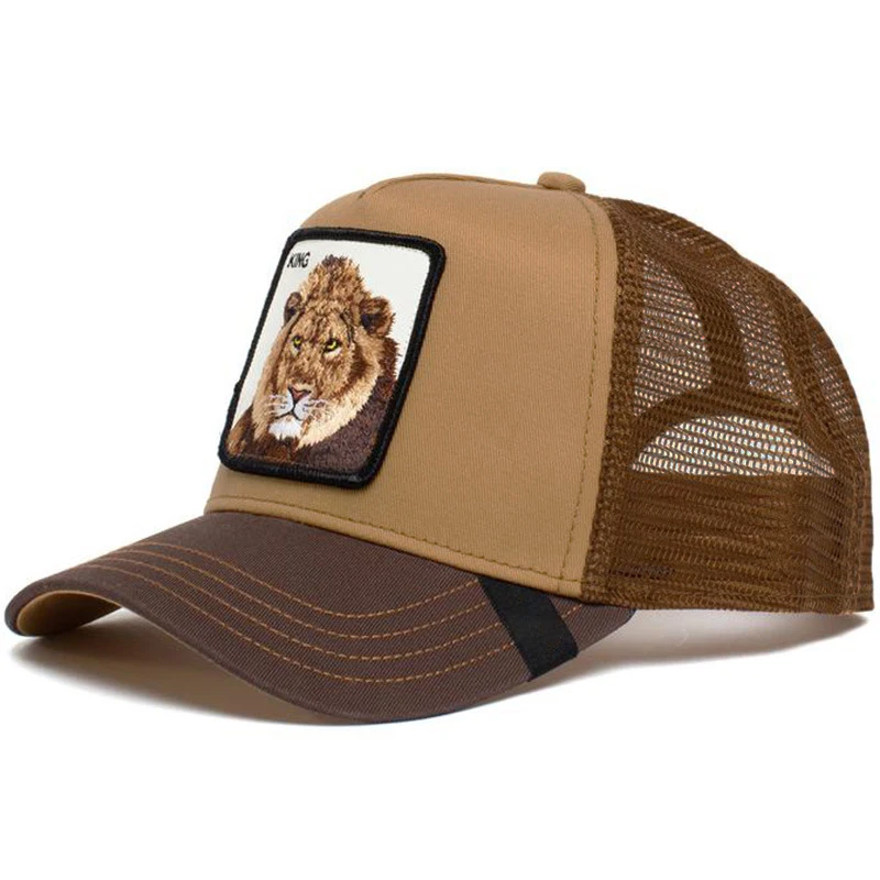Wholesale Personalized Custom Logo Animal Cartoon Mesh Embroidered Trucker Hat Cap
