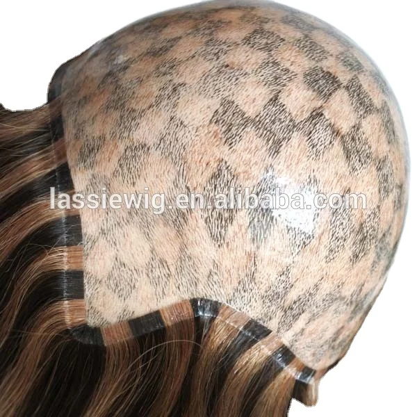 Anti slip silicone lifted injection skin base human hair toupee