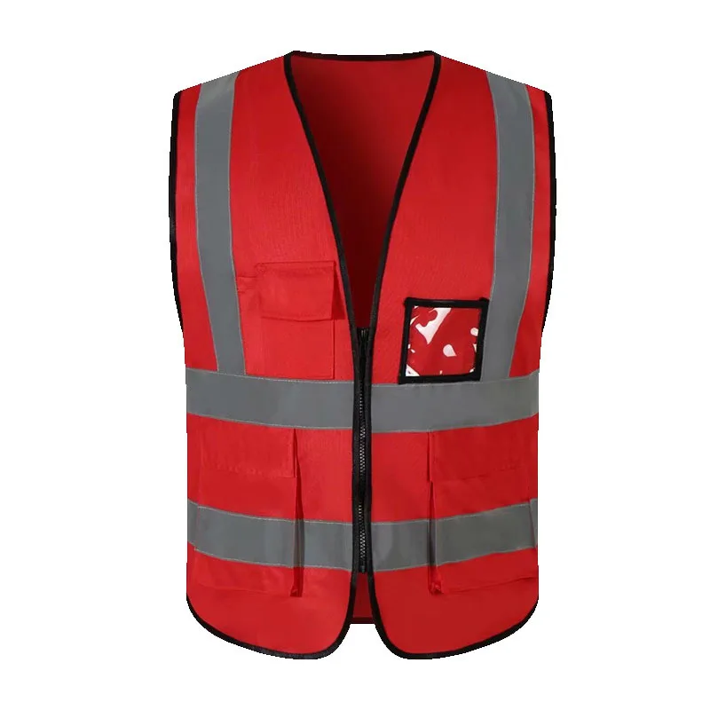 hi visibility road   construction reflective  vest reflective safety running reflective  safety vest workwear with pockets
