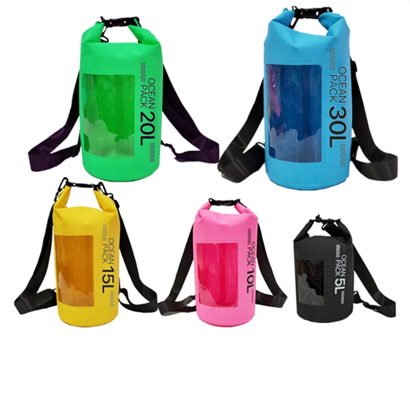 2L 5L 10L 15L 20L 30L lightweight dry sack pvc backpack waterproof bag for sport swimming camping fishing rafting
