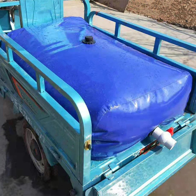 Outdoor portable 0.7mm PVC rectangular water storage tank with drain valve Custom emergency small capacity folding water bag