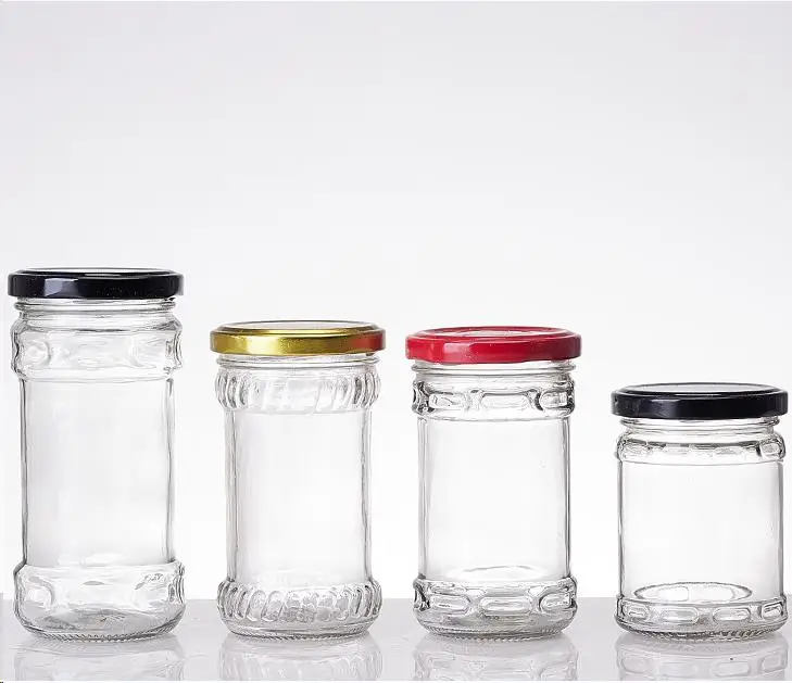 Wholesale 200ml 220ml 280ml Clear Round Empty Pepper Vegetable Jam Beef Sauce Glass Food Jar