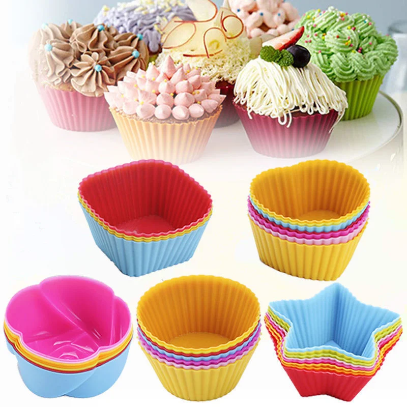 New Design Non-stick Cupcake Baking Silicone Muffin Cake Mold Pudding DIY Baking Tool