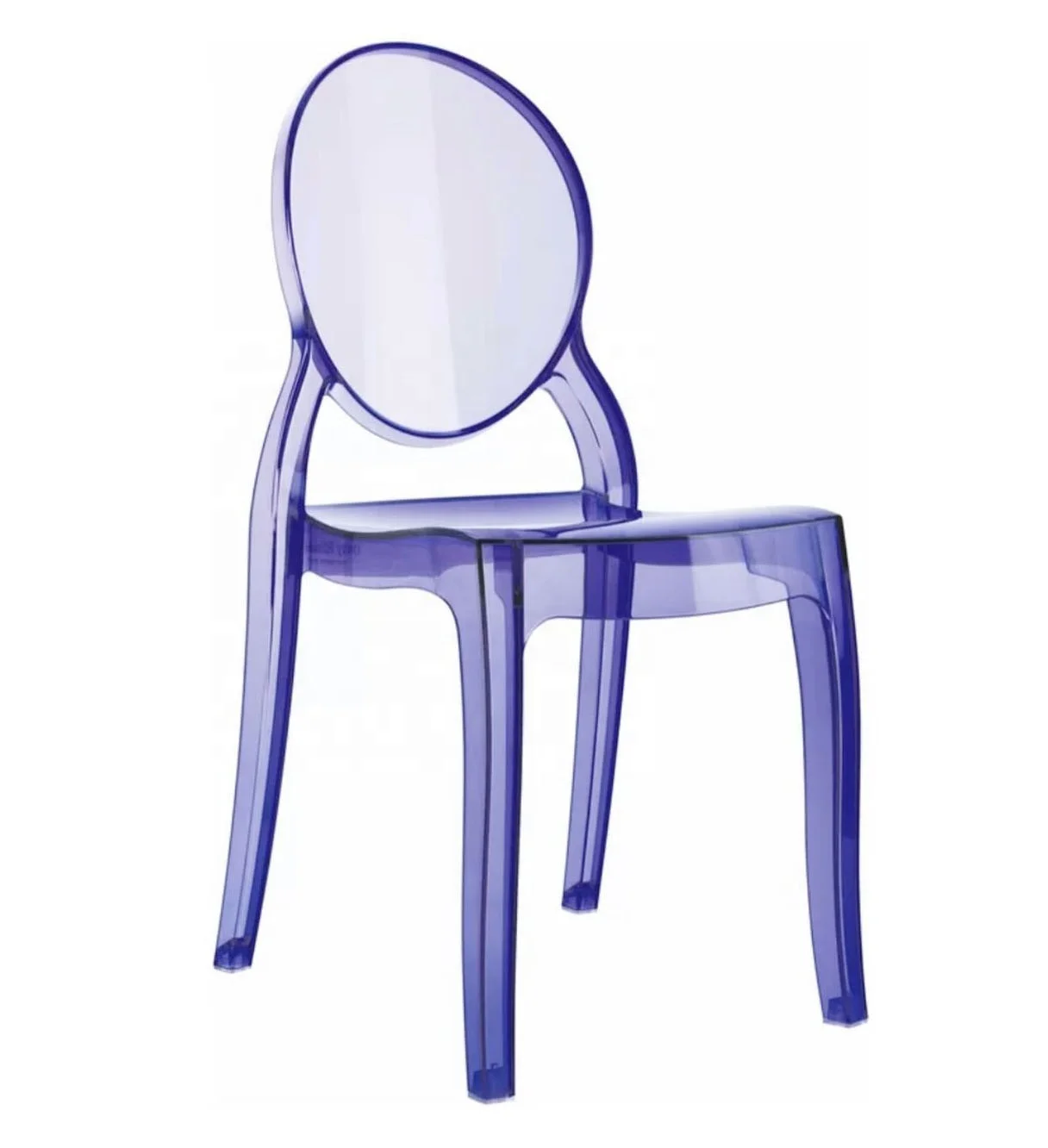 Event party dining Baby Elizabeth Polycarbonate ghost Kids Chair Transparent blue
