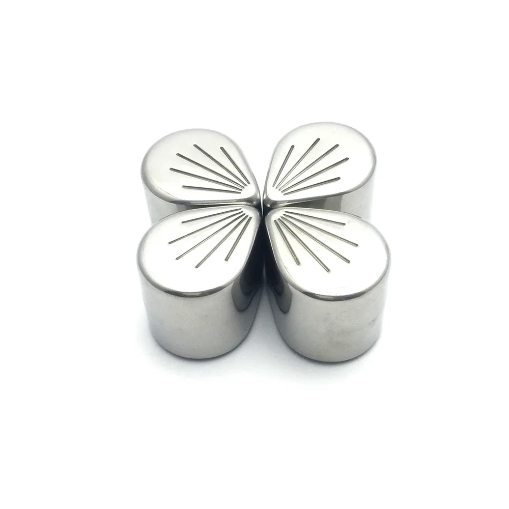 custom engraved stainless steel flower shape ice cube wholesale reusable cooling stones gift box set