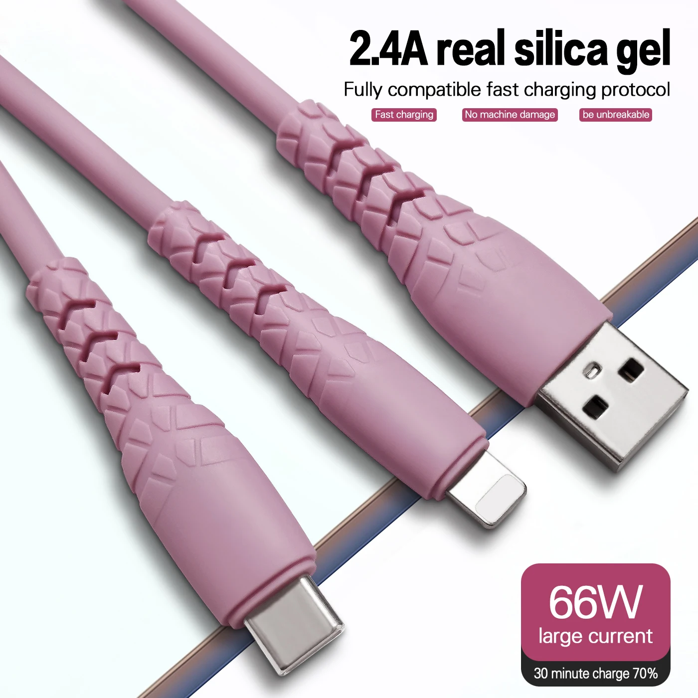 guangzhou usb cable 30w type c connector Pure copper 3a 5a 6a usb cable usb to type c cable