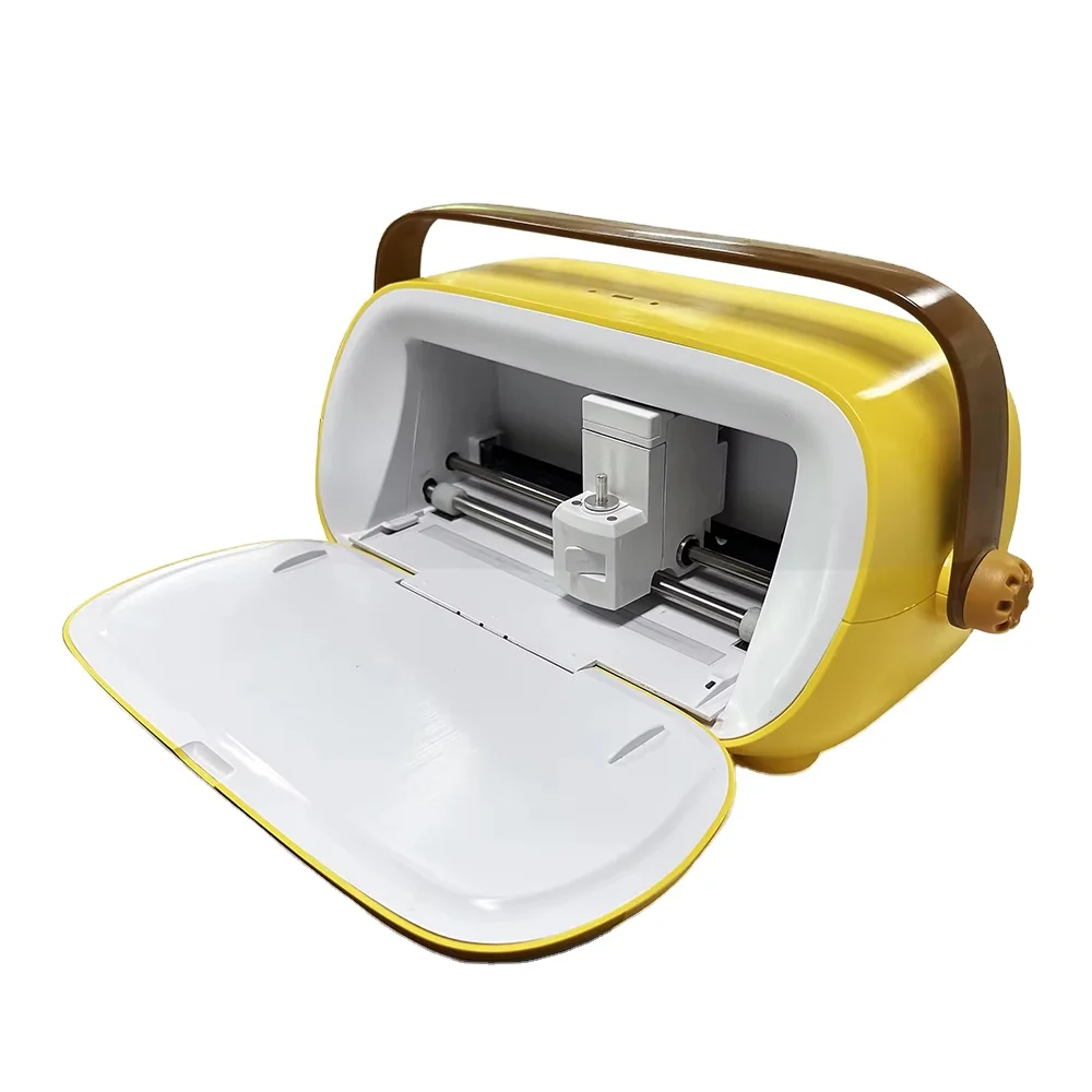 CUYI mini plotter cutting machine A5 size yellow cute vinyl cutting plotter for sticker paperboard vinyl plotter