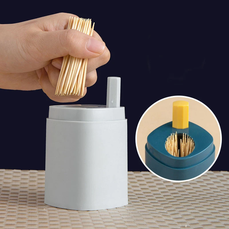 Creative  Toothpick Dispenser Box High-grade Press Automatic Toothpick Holders Plastic  Pop-Up Toothpick Holder Dispensers