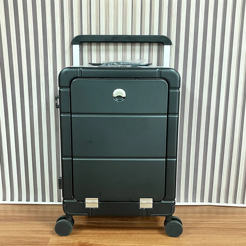 Multifunctional Travel Light USB Business Trolley Case Universal Wheel Aluminum Magnesium Alloy Luggage Suitcases